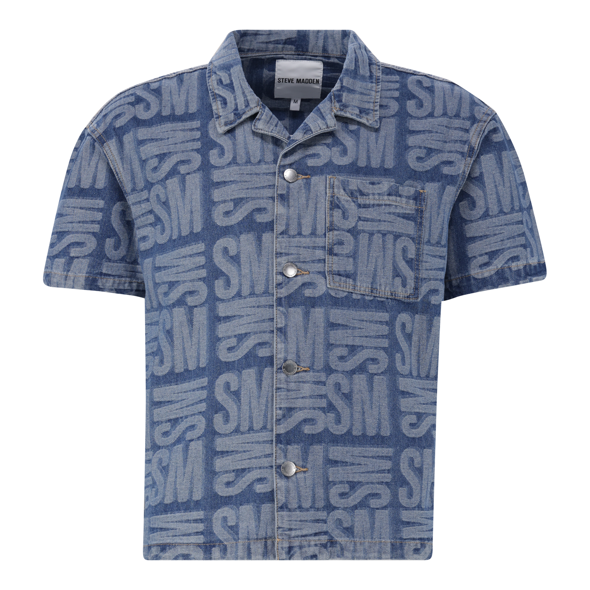 JUSTIN MID BLUE JACQUARD DENIM SHIRT – Steve Madden South Africa JUSTIN MID BLUE JACQUARD DENIM SHIRT – Steve Madden South Africa
