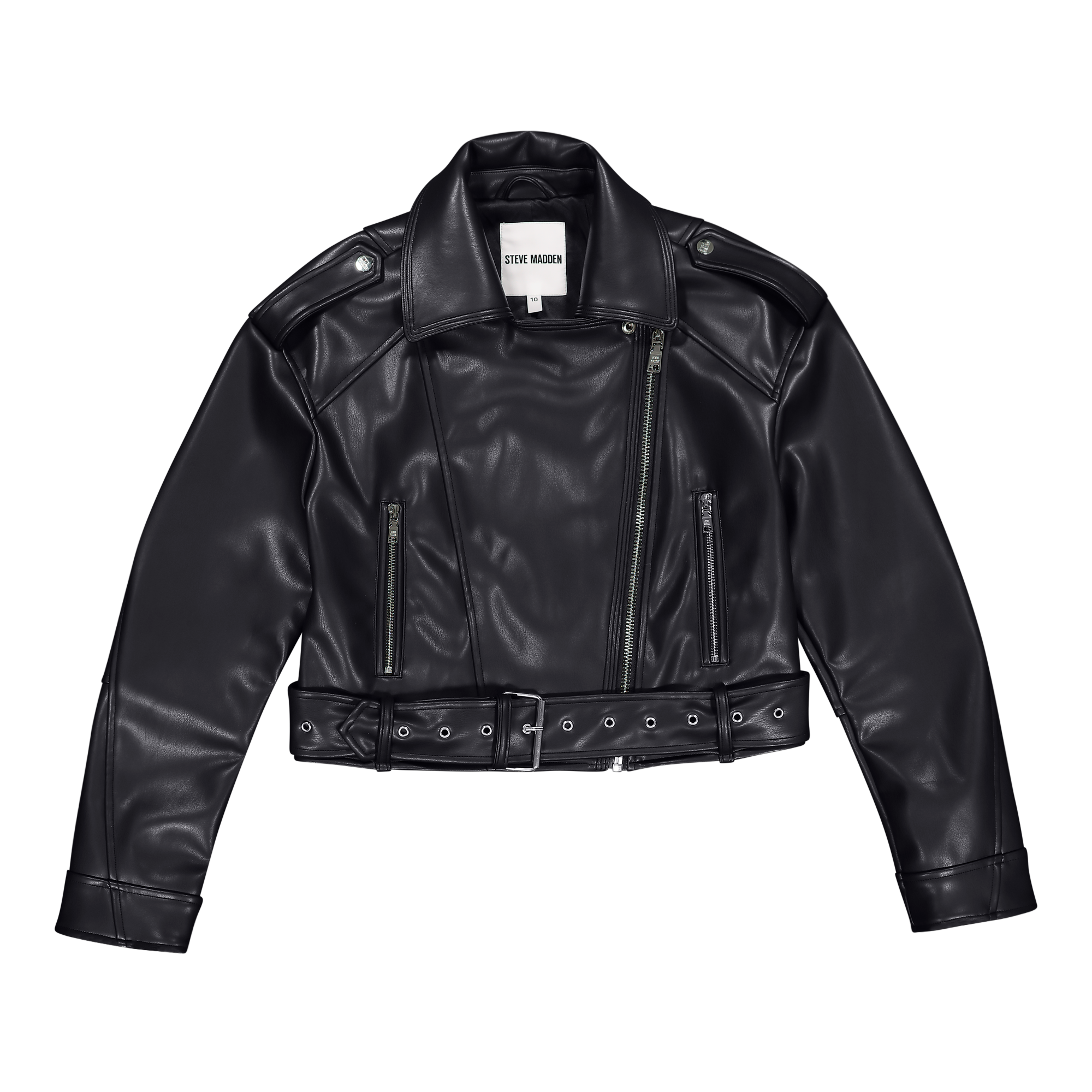 邦楽 093 H2SO4 Imitation Leather Jacket LAURA BLACK VEGAN LEATHER BIKER JACKET – Steve Madden South Africa