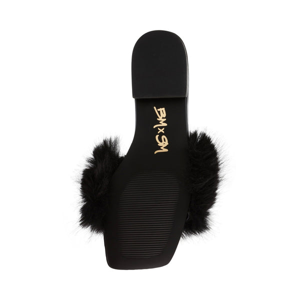 Steve madden discount black fur slides