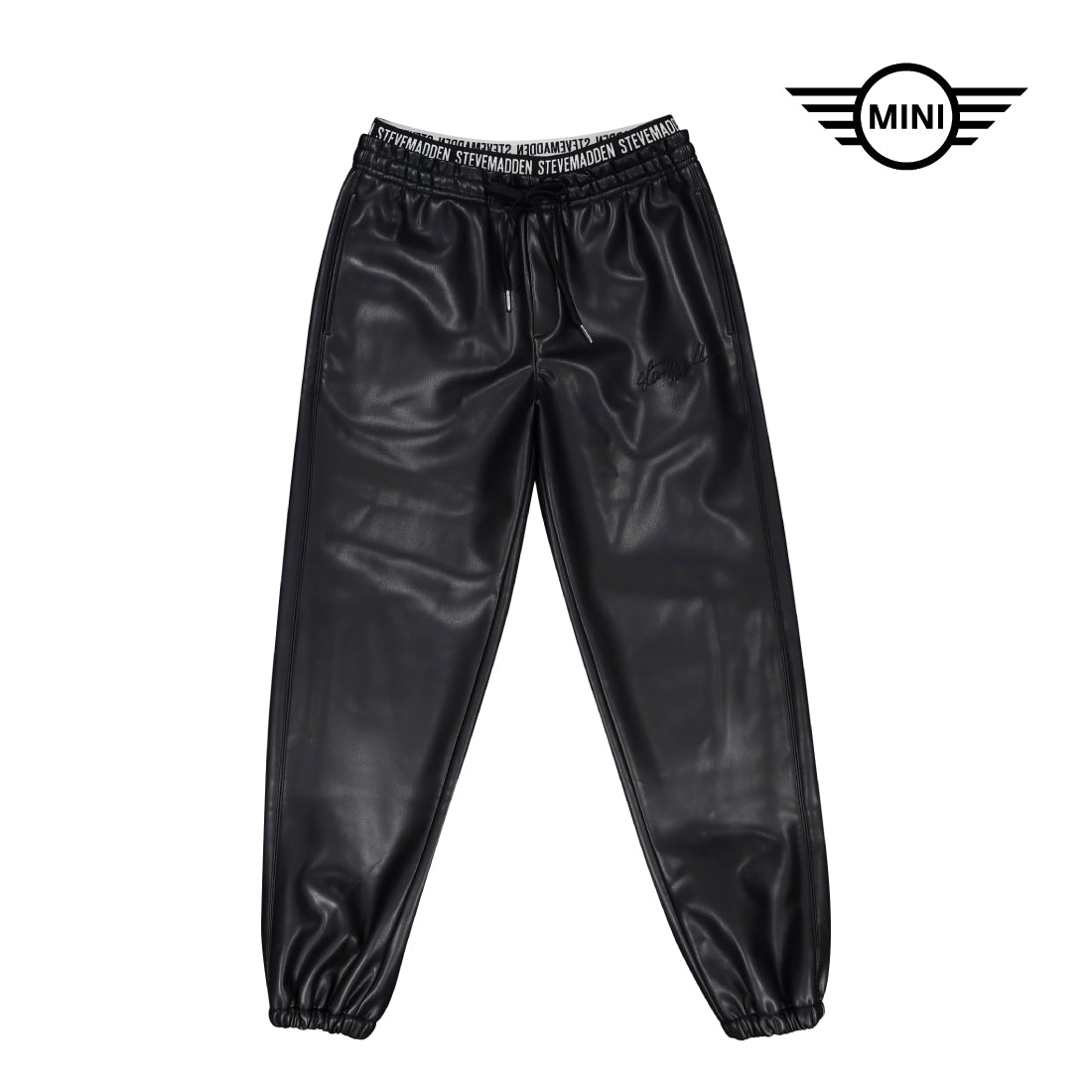 GIZELLE BLACK VEGAN LEATHER JOGGER – Steve Madden South Africa