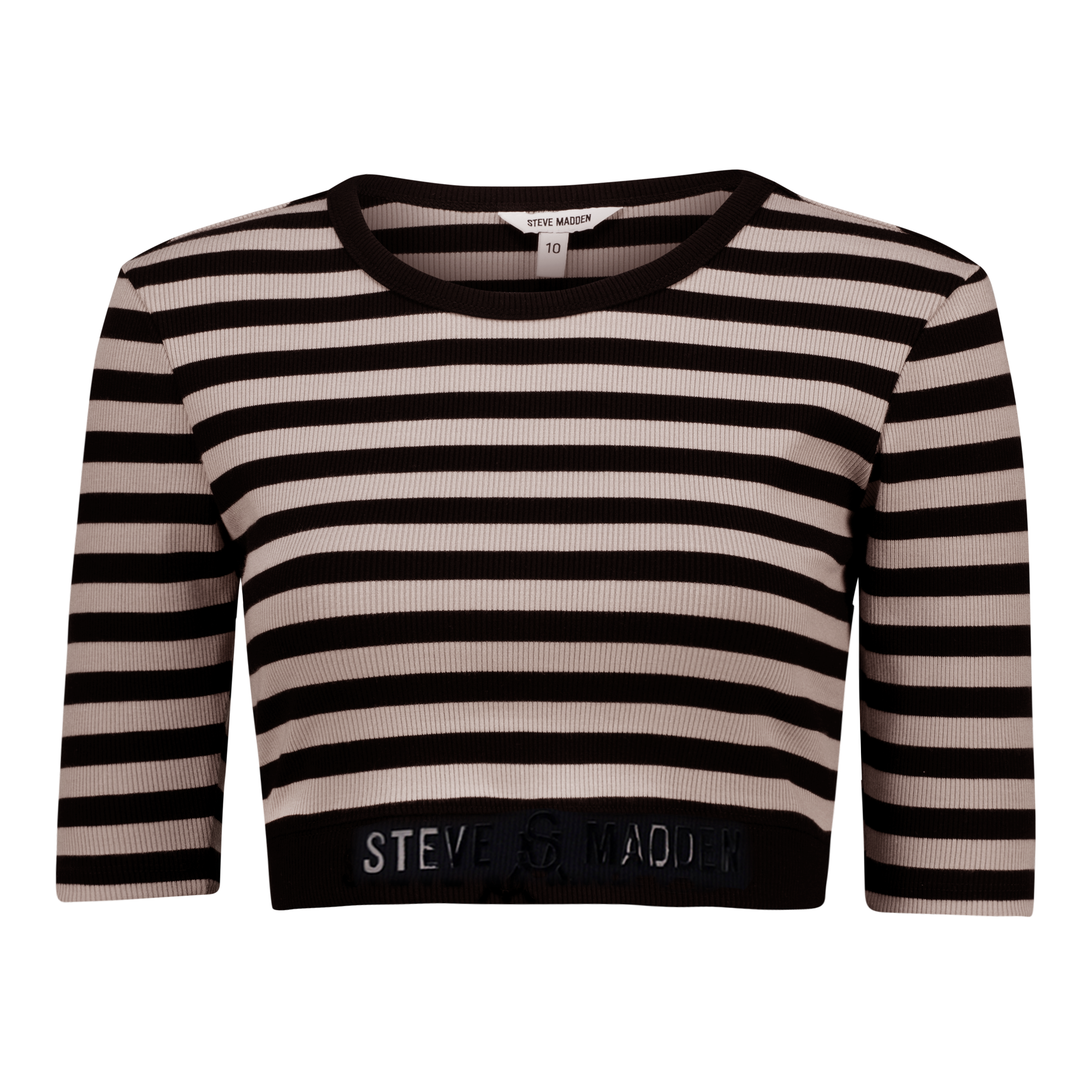 JADE STRIPE BLACK CHAMPAGNE CROPPED TOP