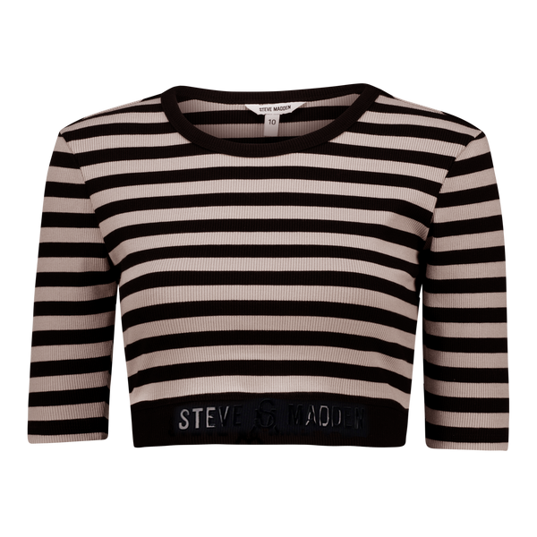 JADE STRIPE BLACK CHAMPAGNE CROPPED TOP