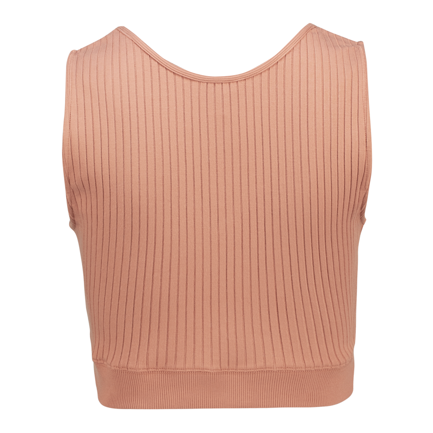 JUANTE TOASTED NUT SWEETHEART SLEEVELESS CROPPED TOP