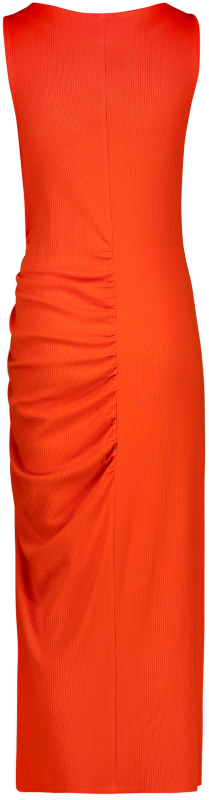 MYLAH TANGERINE BODYCON MIDI DRESS WITH POPPERS