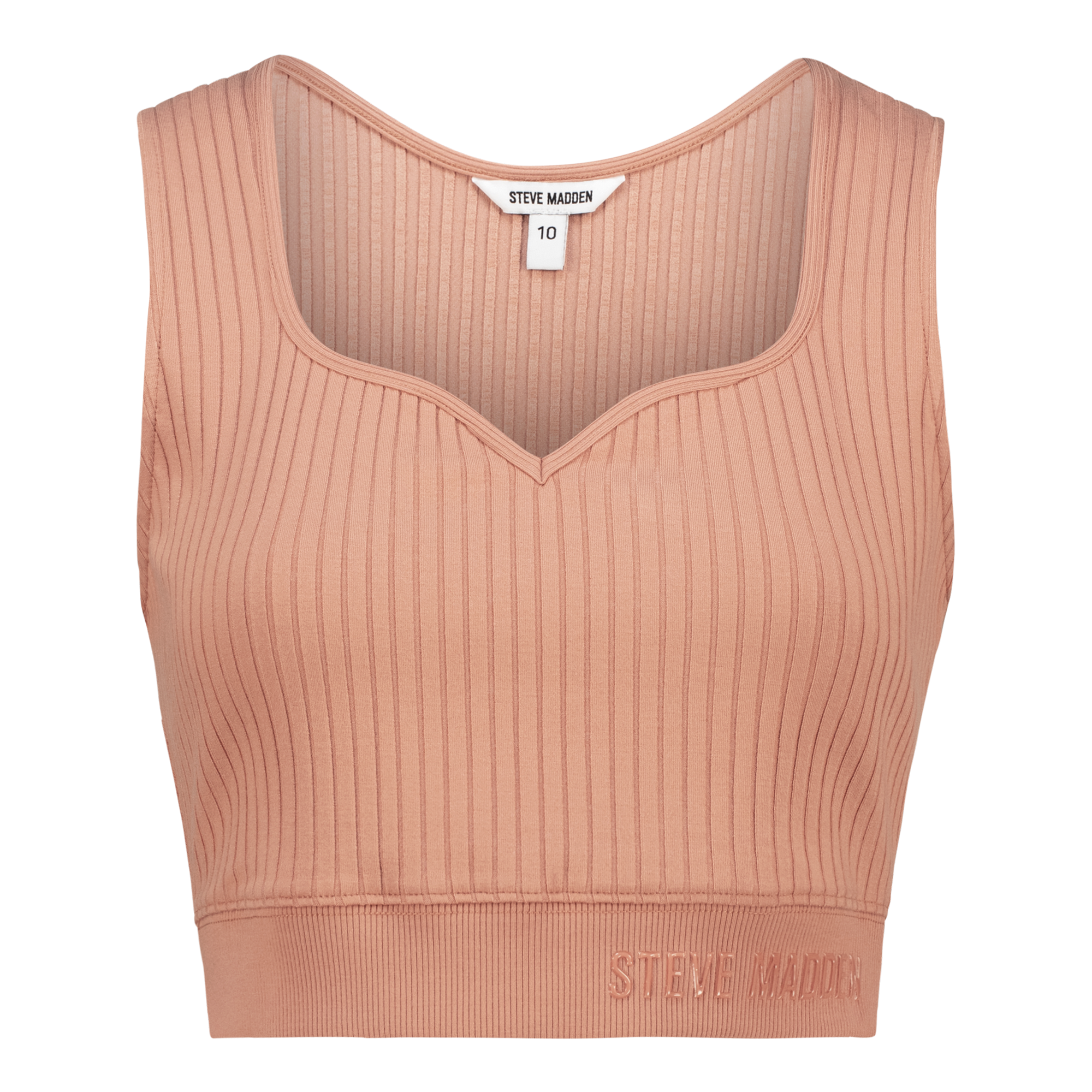 JUANTE TOASTED NUT SWEETHEART SLEEVELESS CROPPED TOP