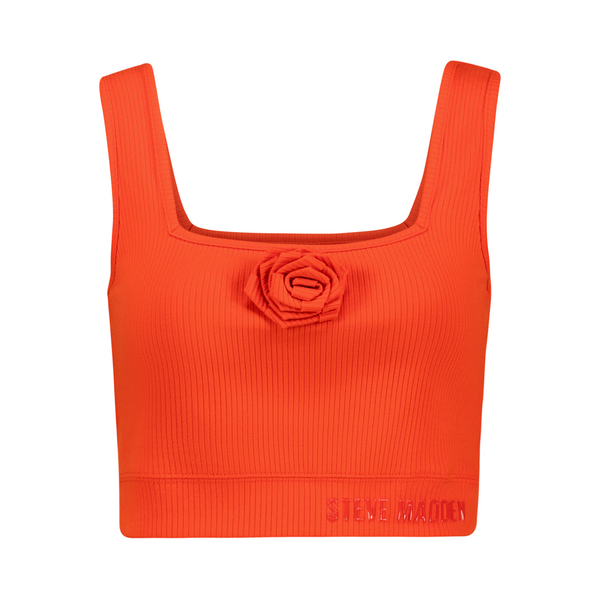 ARIANNA TANGERINE CROPPED TOP WITH ROSE