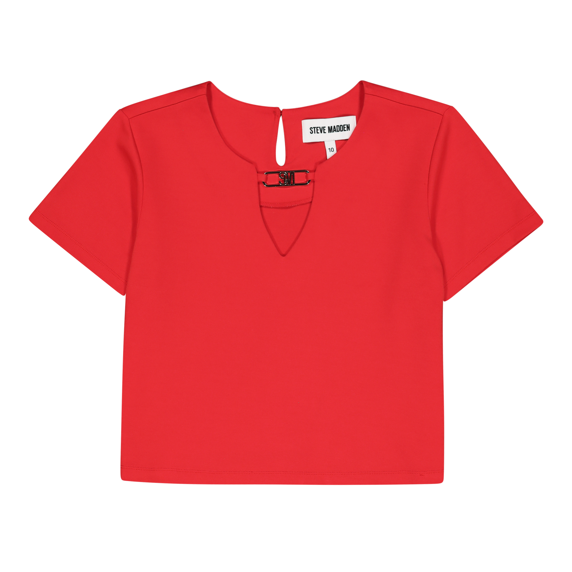 HAILEY RED TOP WITH LOGO TRIM