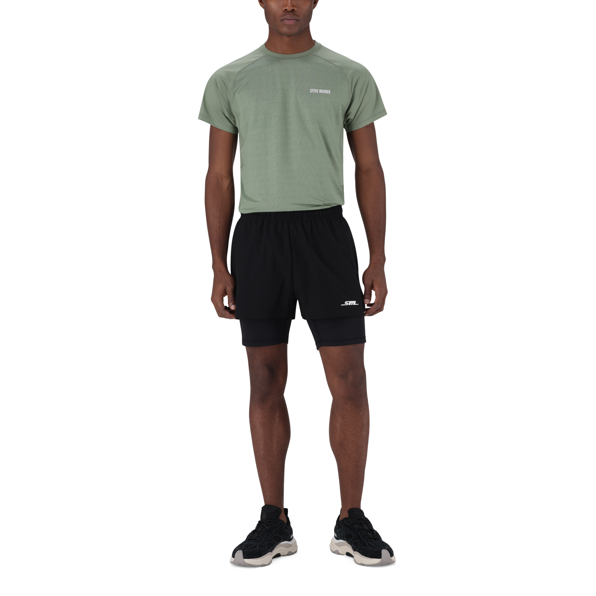 AMOS BLACK 2-IN-1 ACTIVE SHORTS