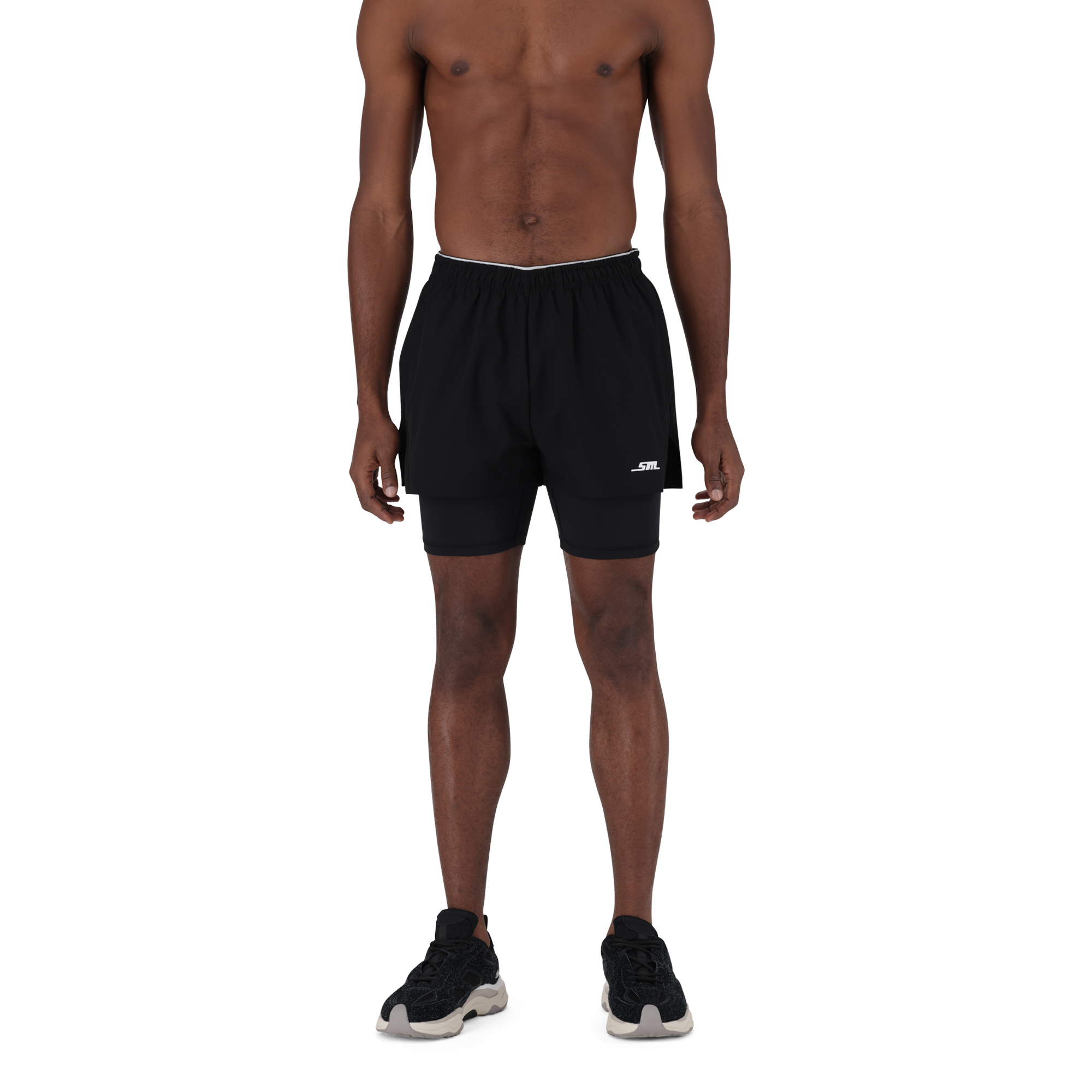 AMOS BLACK 2-IN-1 ACTIVE SHORTS