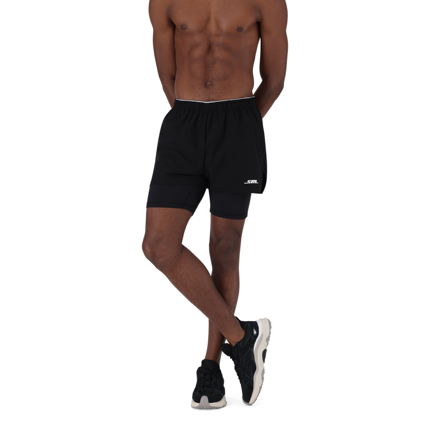 AMOS BLACK 2-IN-1 ACTIVE SHORTS