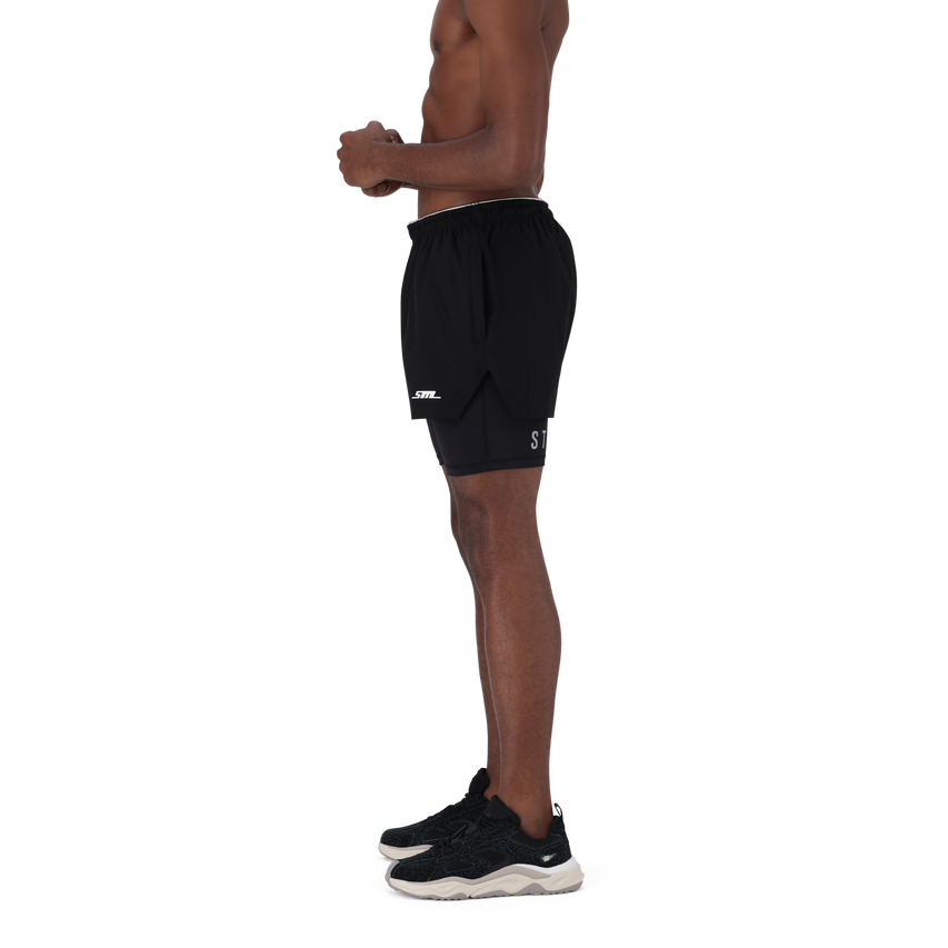 AMOS BLACK 2-IN-1 ACTIVE SHORTS