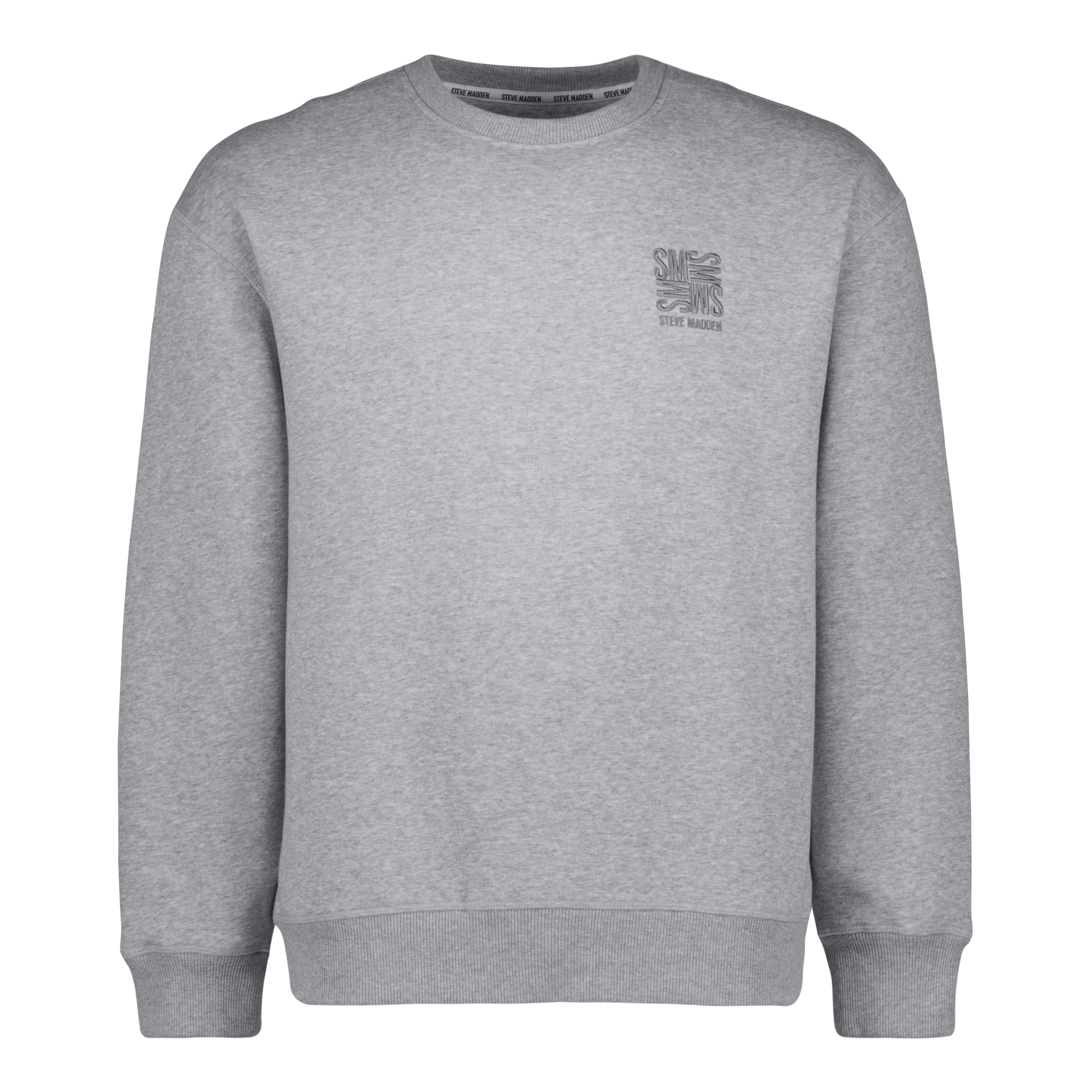CAMDEN GREY MELANGE OVERSIZED FLEECE CREW NECK