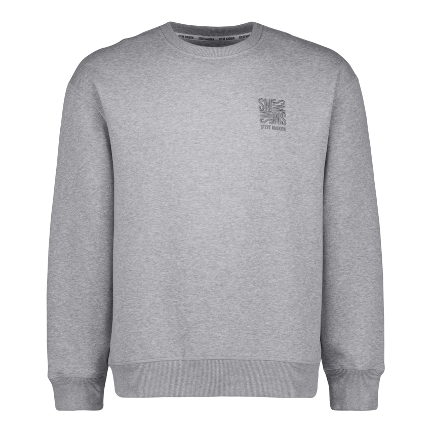 CAMDEN GREY MELANGE OVERSIZED FLEECE CREW NECK