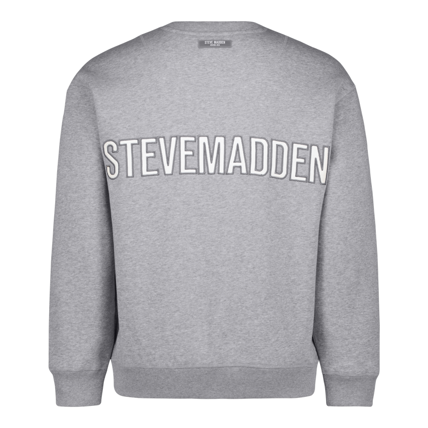 CAMDEN GREY MELANGE OVERSIZED FLEECE CREW NECK
