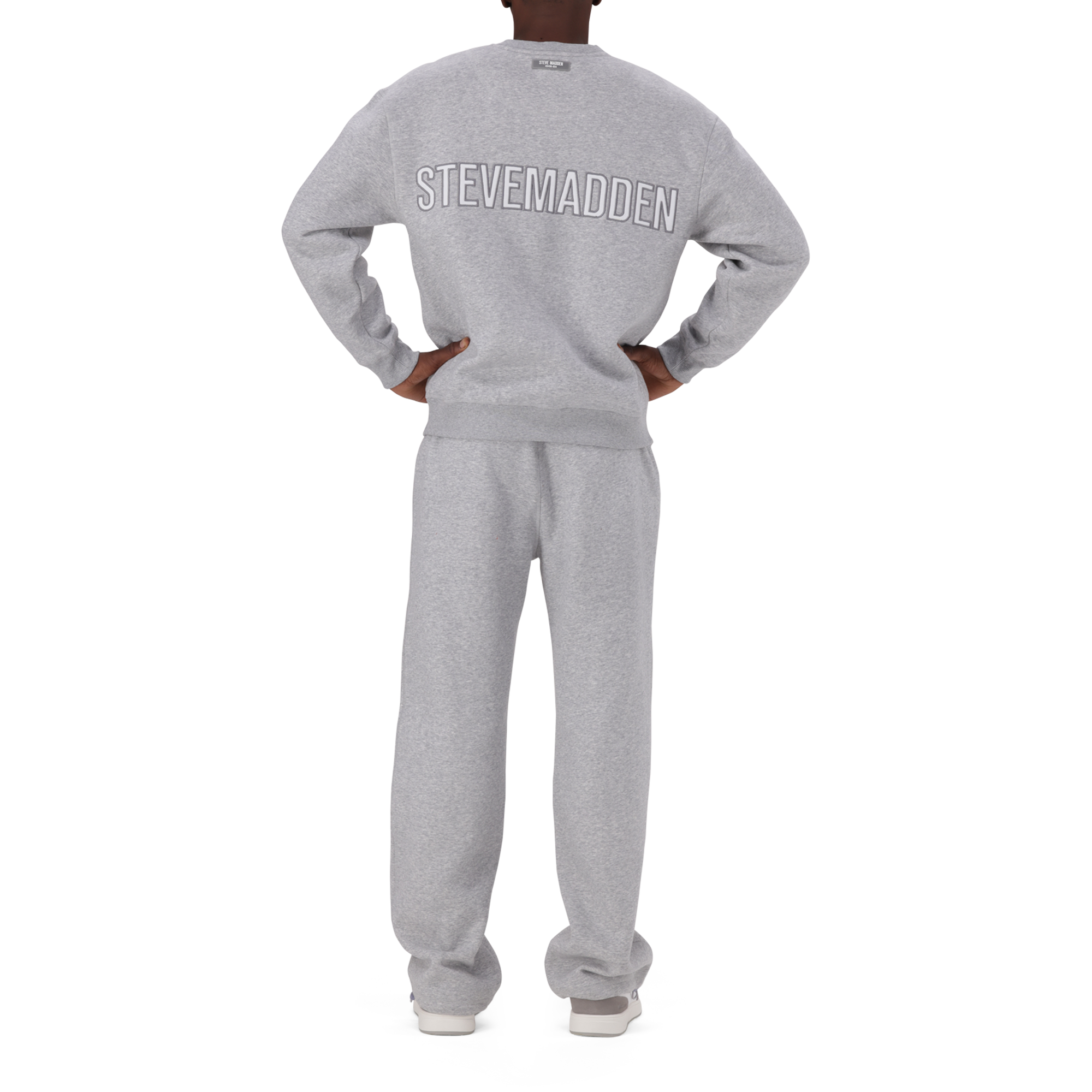 CAMDEN GREY MELANGE OVERSIZED FLEECE CREW NECK