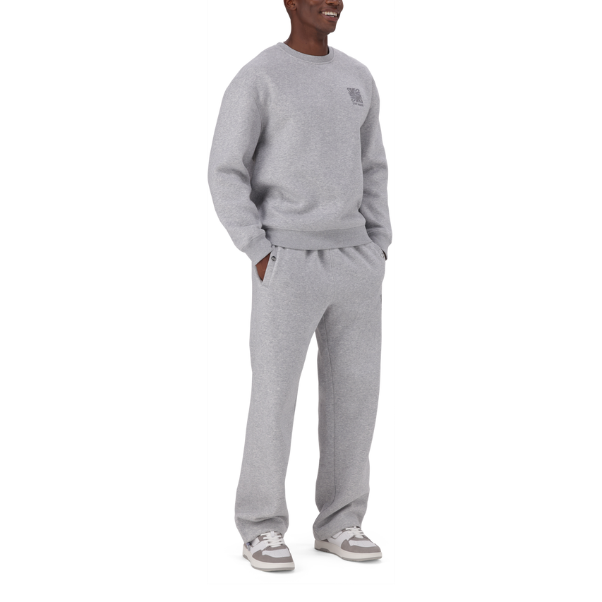 CAMDEN GREY MELANGE OVERSIZED FLEECE CREW NECK
