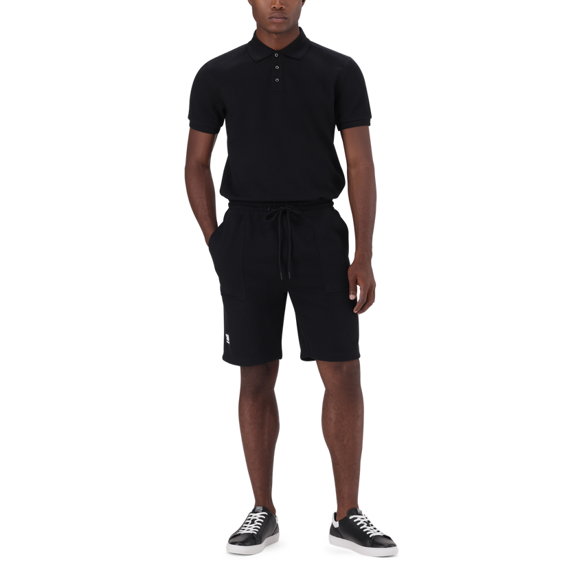 JASPER BLACK JACQUARD EMBOSSED SHORTS - view 3