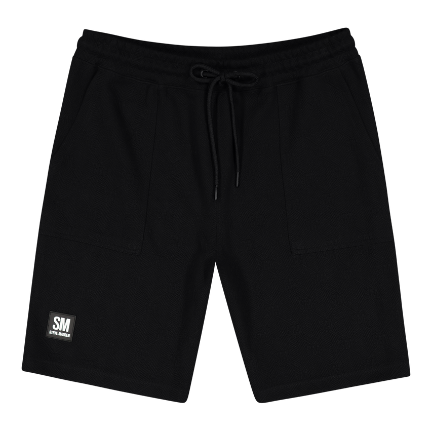 JASPER BLACK JACQUARD EMBOSSED SHORTS