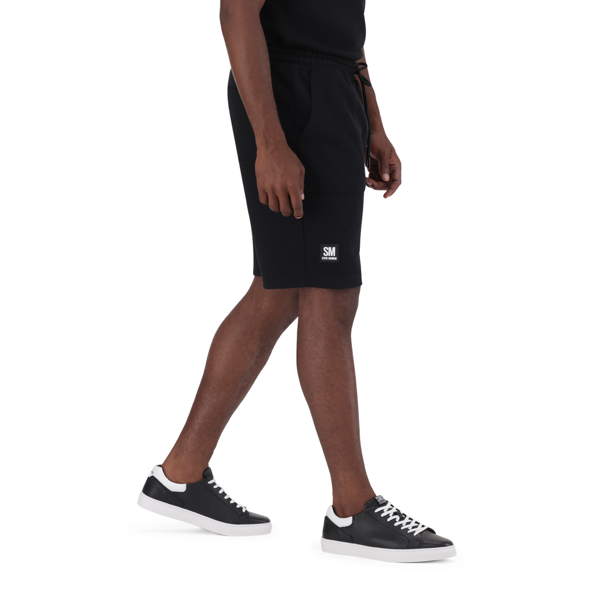 JASPER BLACK JACQUARD EMBOSSED SHORTS - view 4