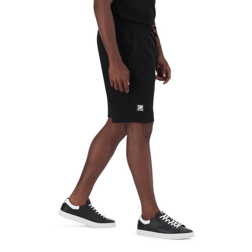 JASPER BLACK JACQUARD EMBOSSED SHORTS - view 4