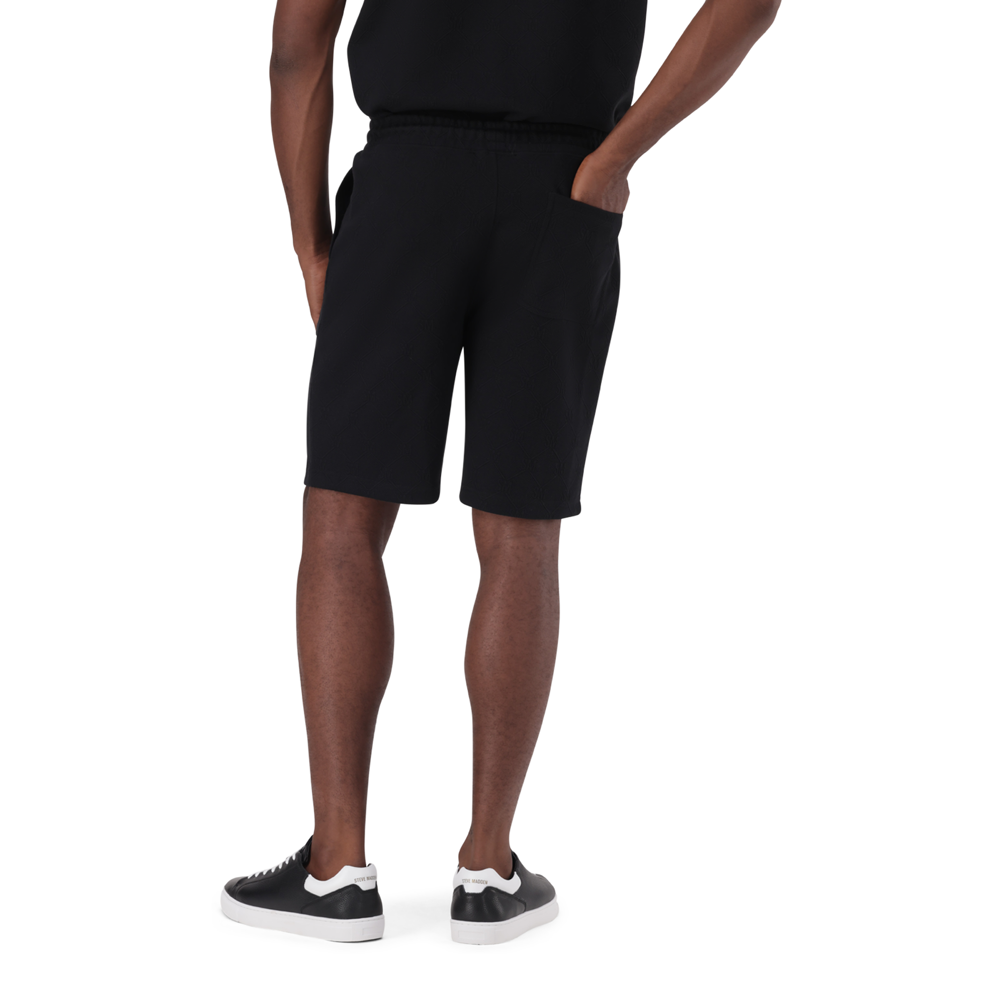 JASPER BLACK JACQUARD EMBOSSED SHORTS - view 5