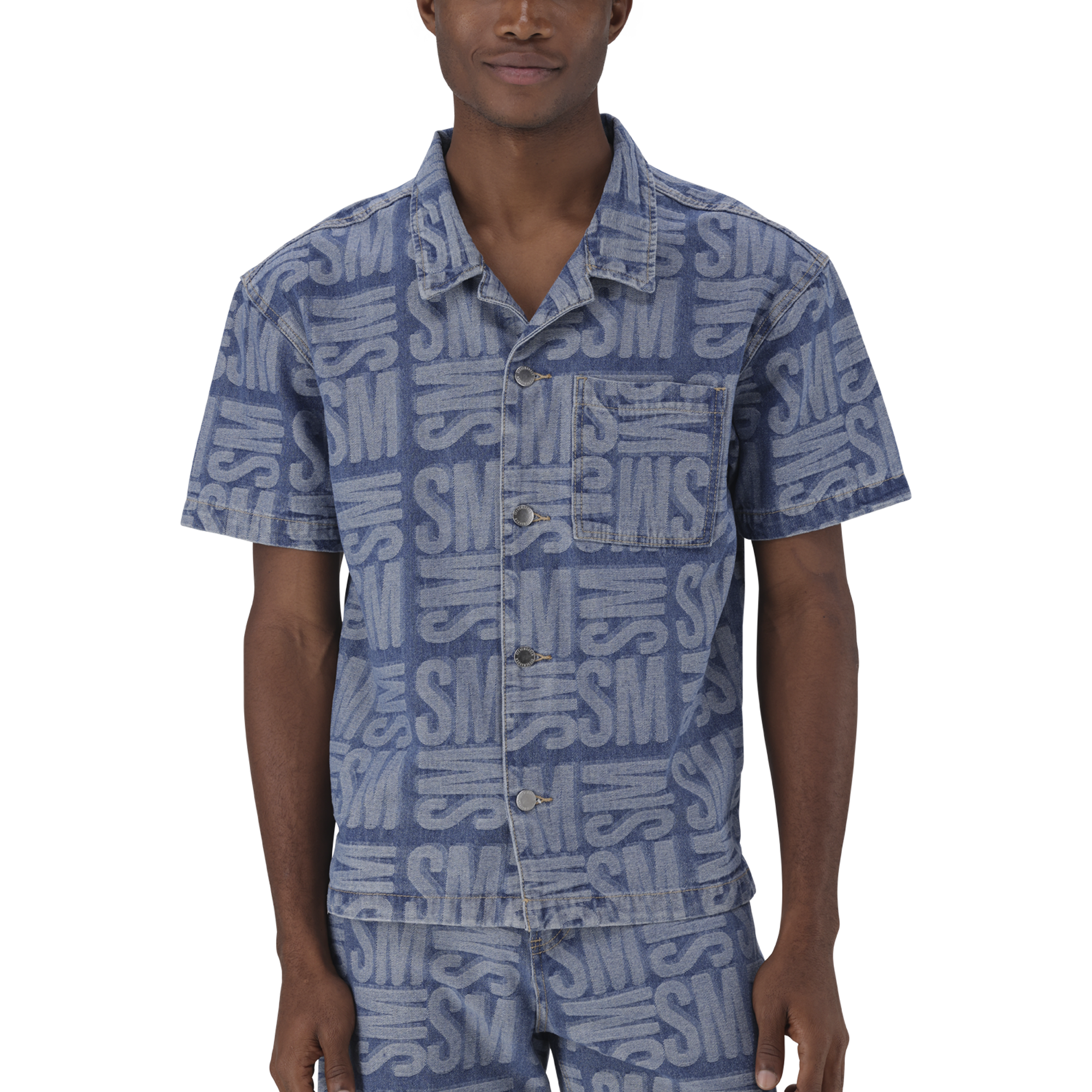 JUSTIN MID BLUE JACQUARD DENIM SHIRT – Steve Madden South Africa JUSTIN MID BLUE JACQUARD DENIM SHIRT – Steve Madden South Africa