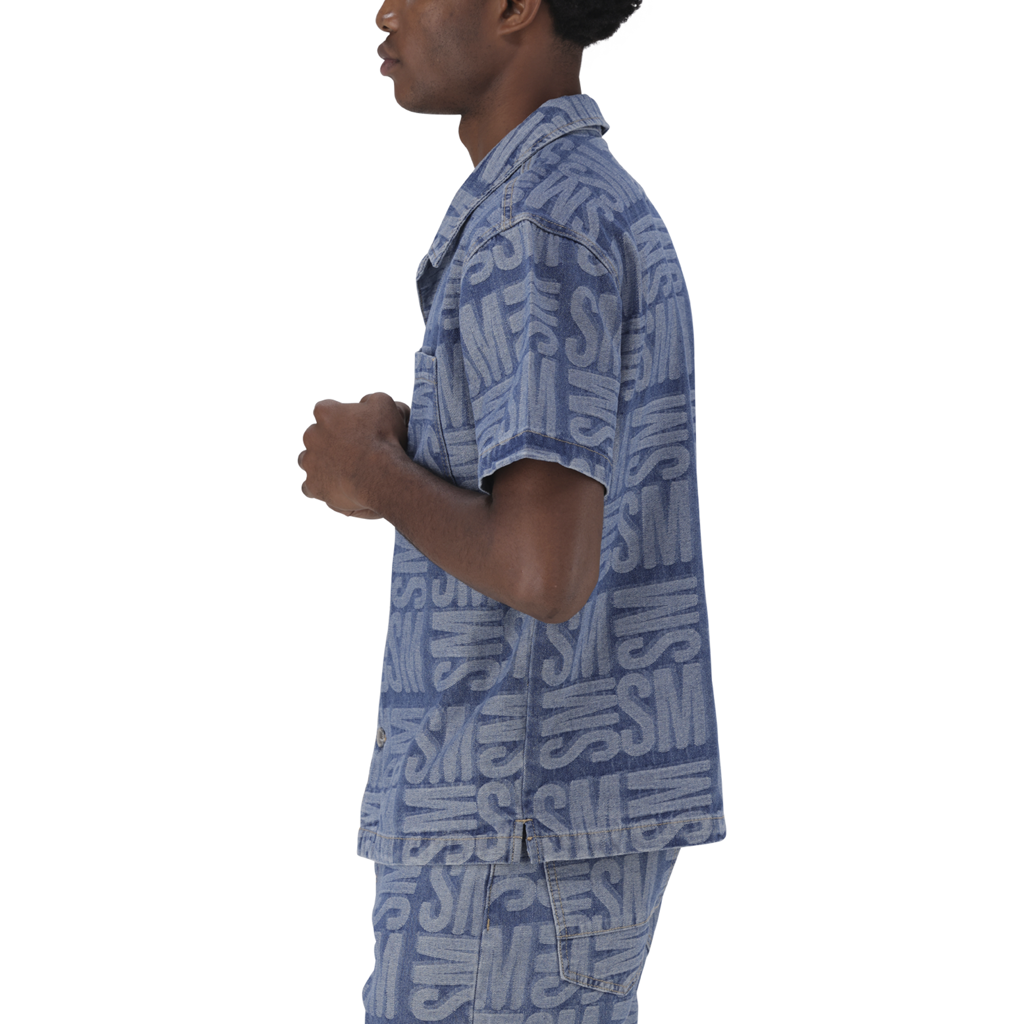 JUSTIN MID BLUE JACQUARD DENIM SHIRT – Steve Madden South Africa JUSTIN MID BLUE JACQUARD DENIM SHIRT – Steve Madden South Africa