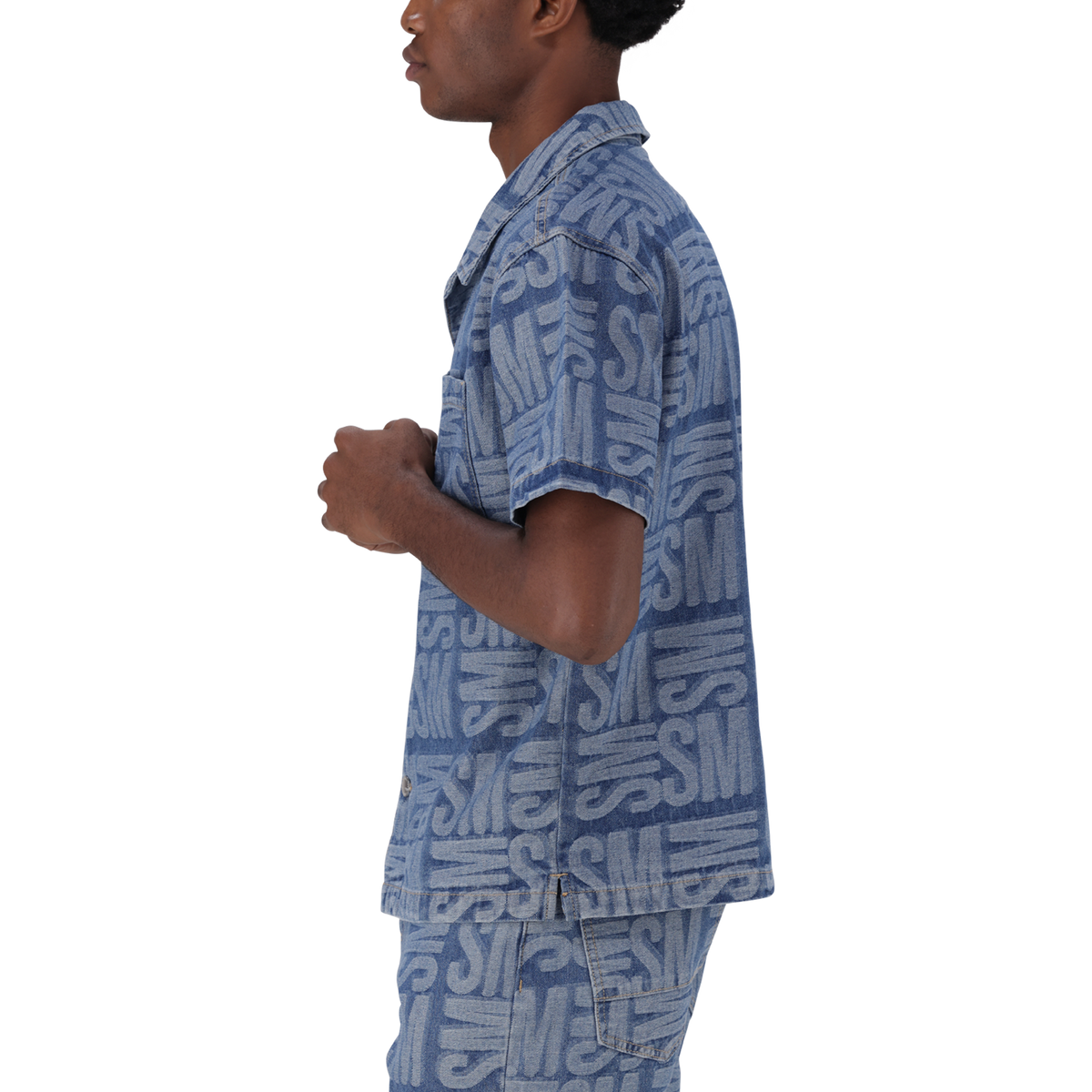 JUSTIN MID BLUE JACQUARD DENIM SHIRT – Steve Madden South Africa