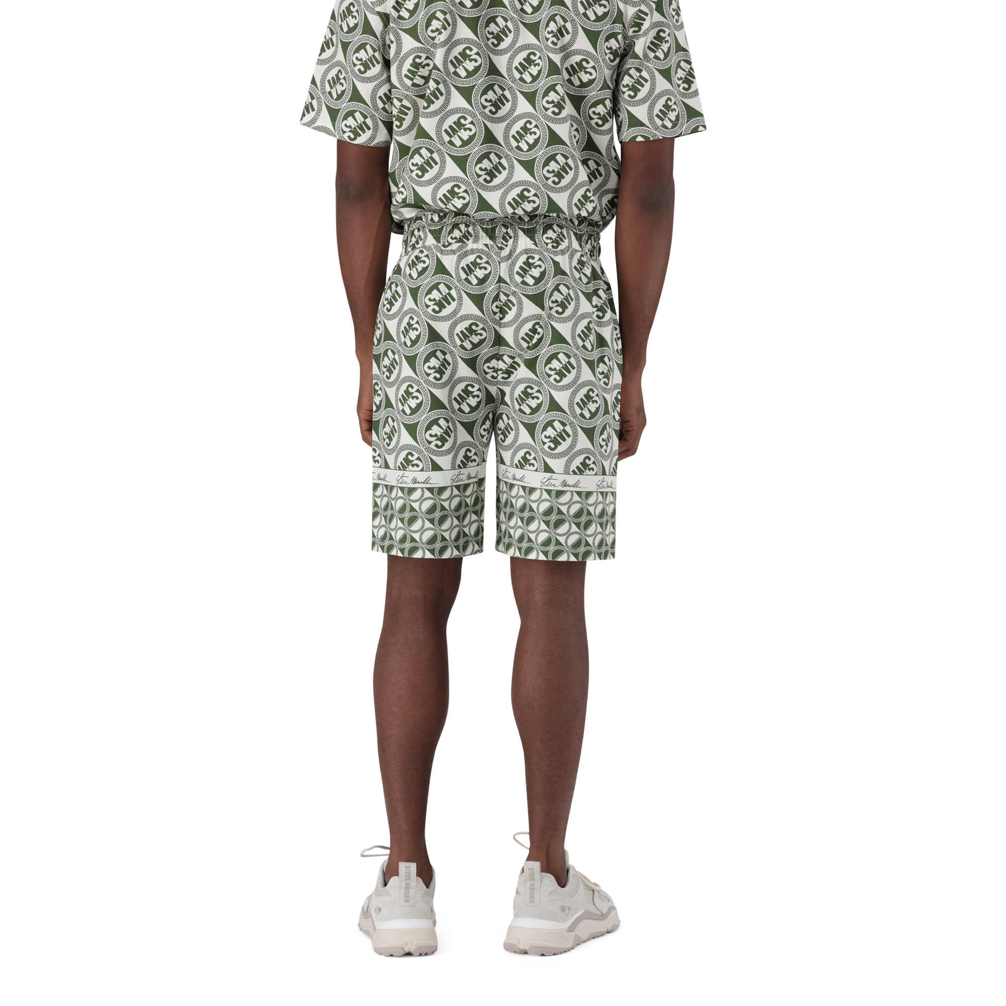 LOUIS FATIGUE/CREAM LOGO PRINTED SHORTS