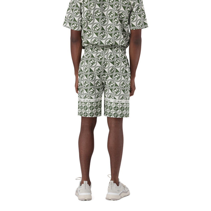 LOUIS FATIGUE/CREAM LOGO PRINTED SHORTS