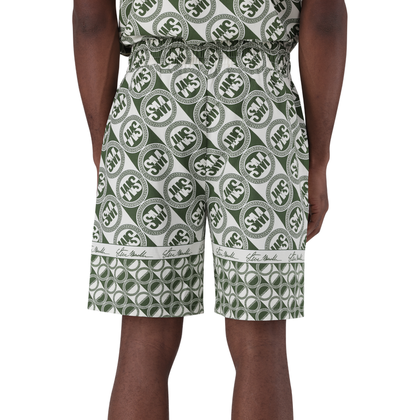 LOUIS FATIGUE/CREAM LOGO PRINTED SHORTS
