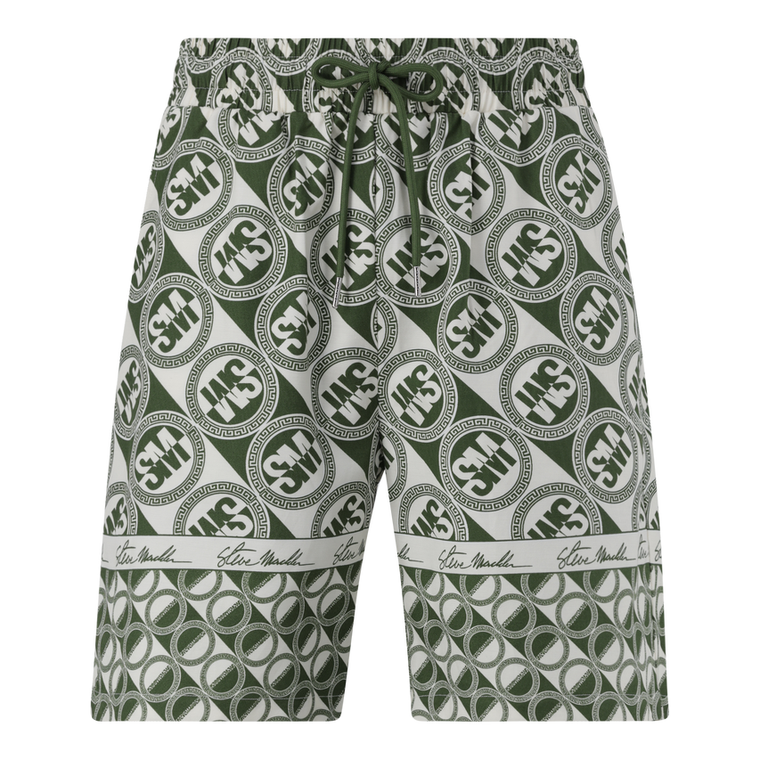 LOUIS FATIGUE/CREAM LOGO PRINTED SHORTS