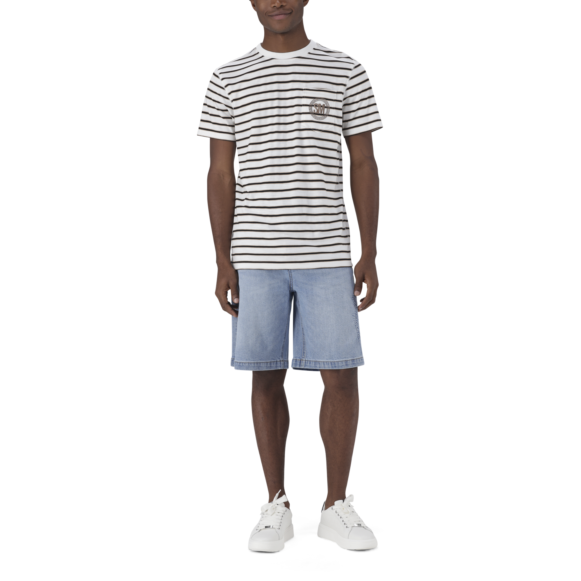 SCOTT MULTI STRIPE CREW NECK T-SHIRT