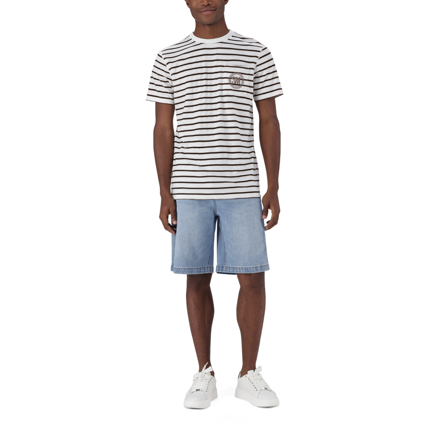 SCOTT MULTI STRIPE CREW NECK T-SHIRT