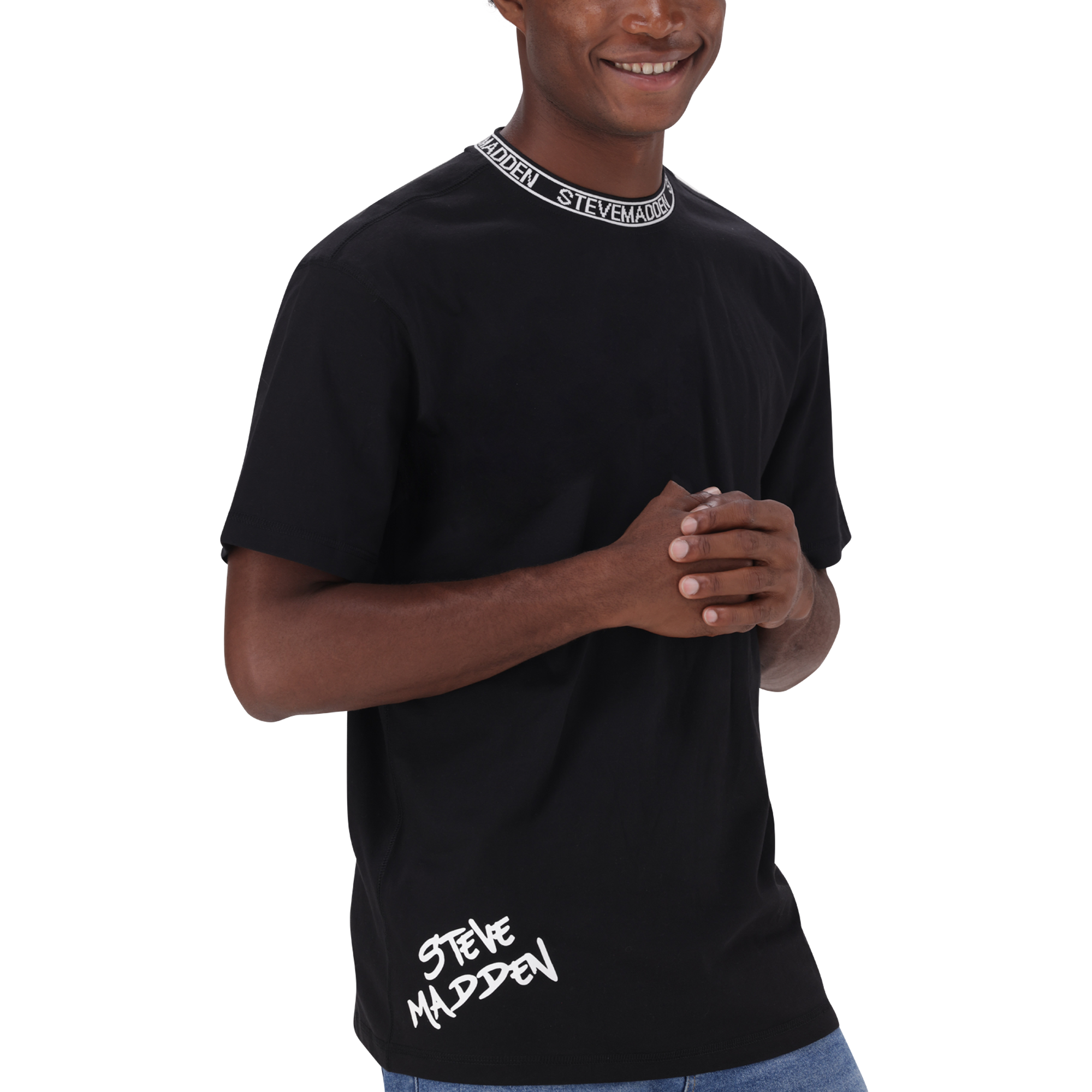 LANDON BLACK LOGO TRIMMED T-SHIRT