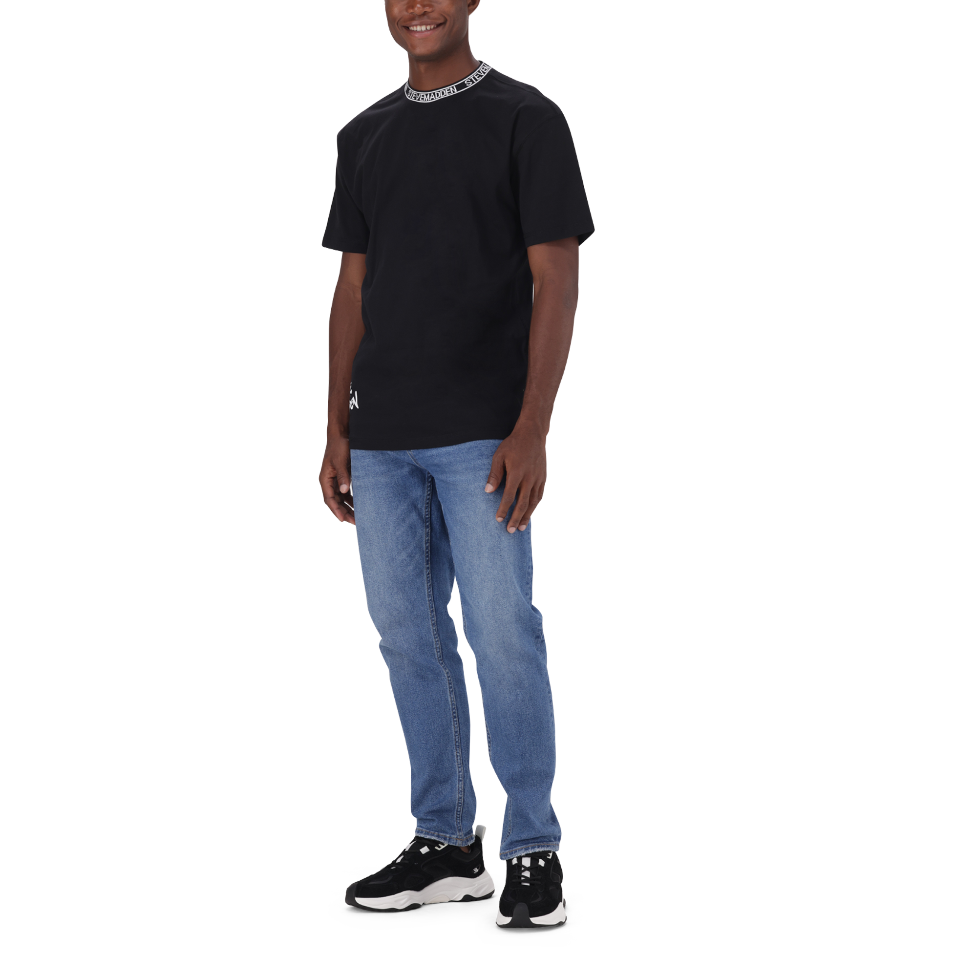 LANDON BLACK LOGO TRIMMED T-SHIRT - view 2