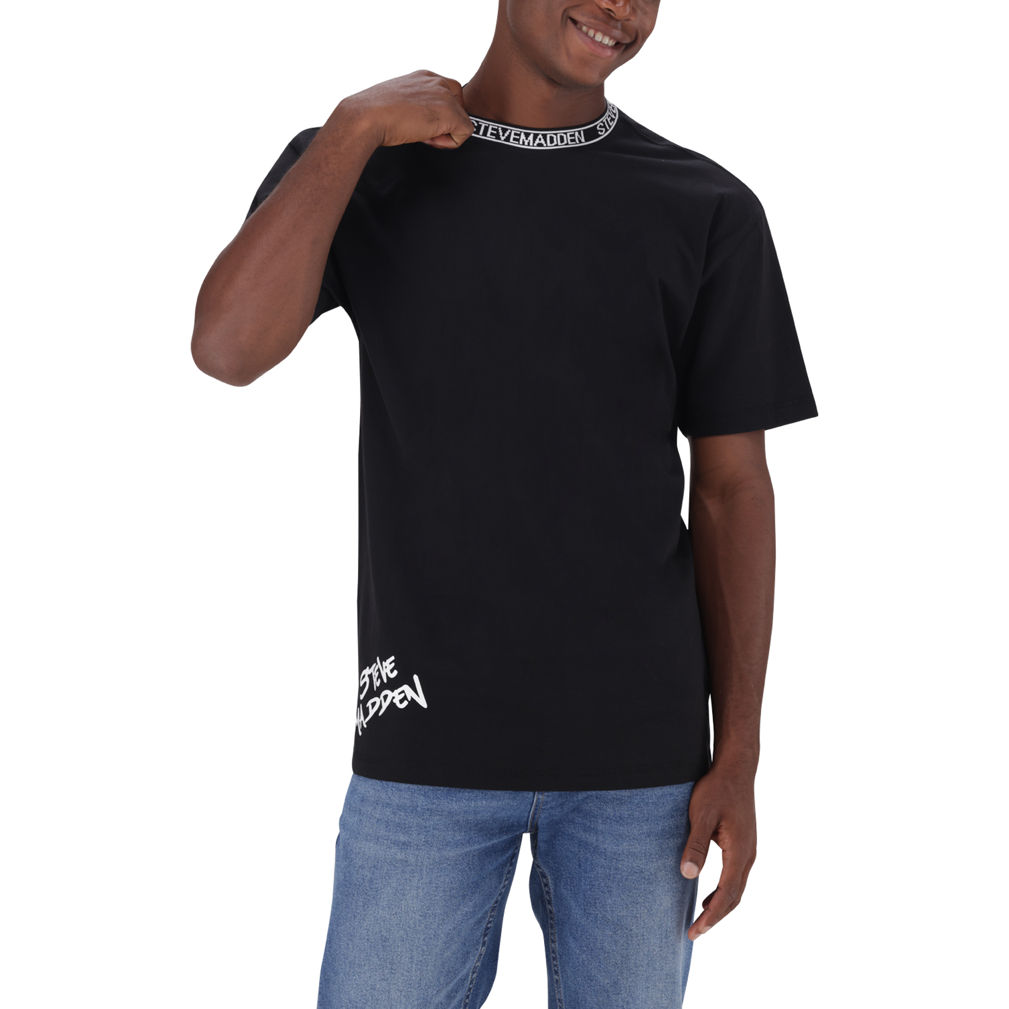 LANDON BLACK LOGO TRIMMED T-SHIRT - view 3