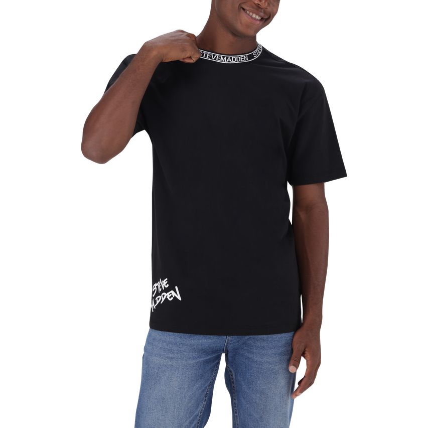 LANDON BLACK LOGO TRIMMED T-SHIRT - view 3