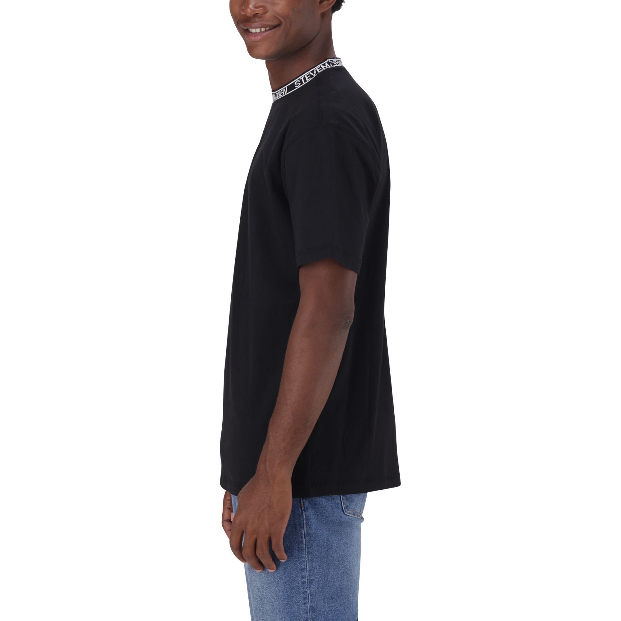 LANDON BLACK LOGO TRIMMED T-SHIRT - view 4