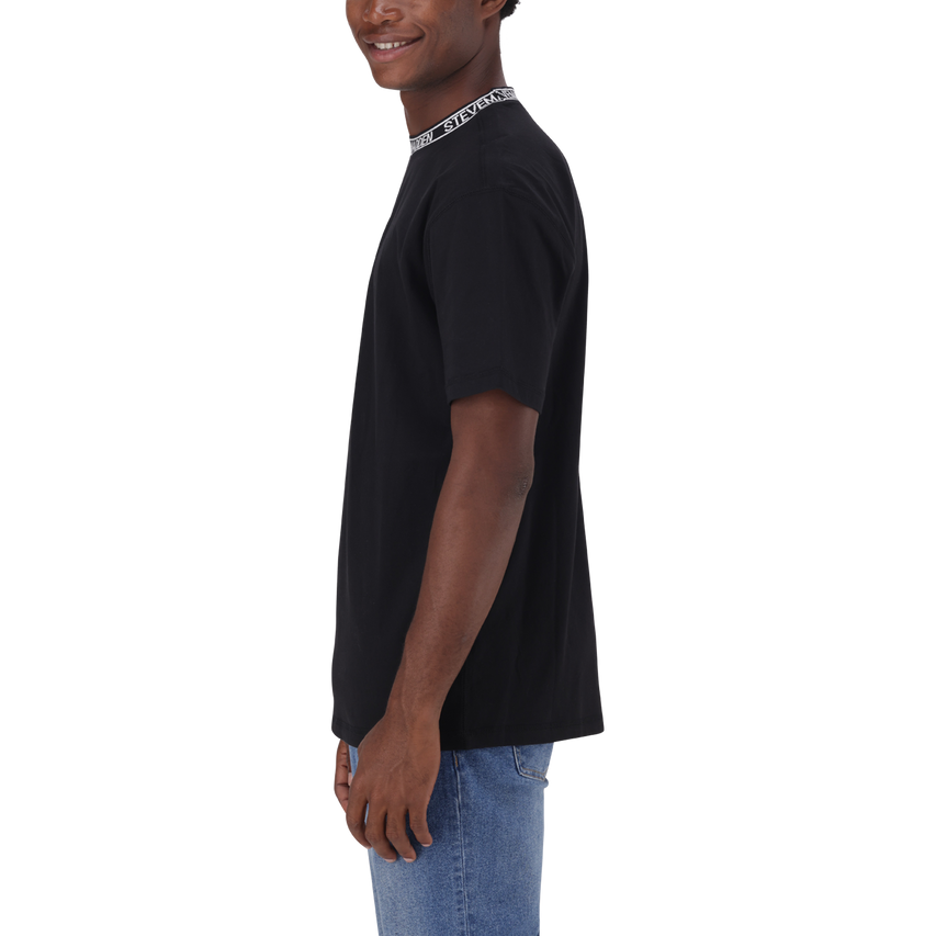 LANDON BLACK LOGO TRIMMED T-SHIRT - view 4