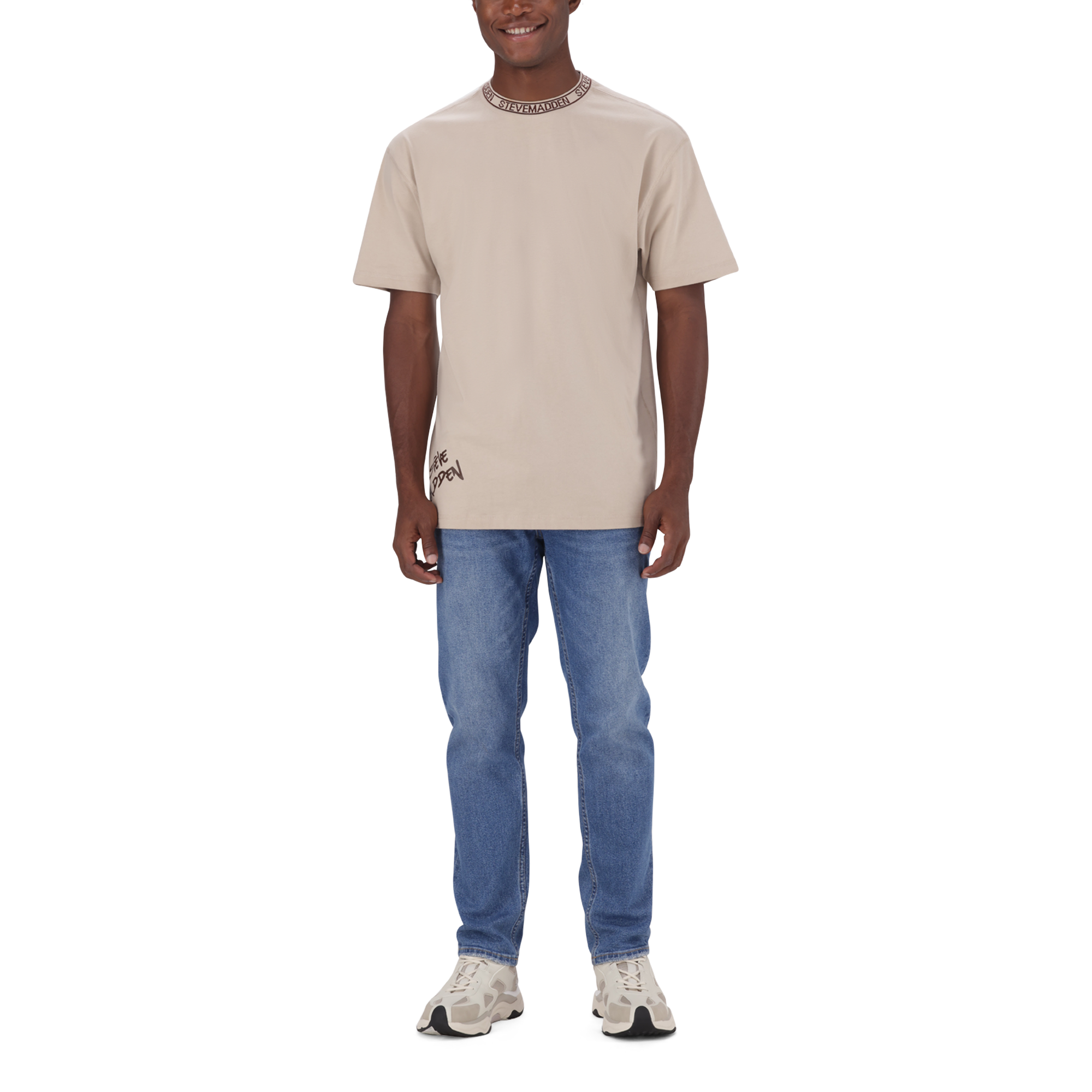 LANDON NEUTRAL LOGO TRIMMED T-SHIRT - view 2