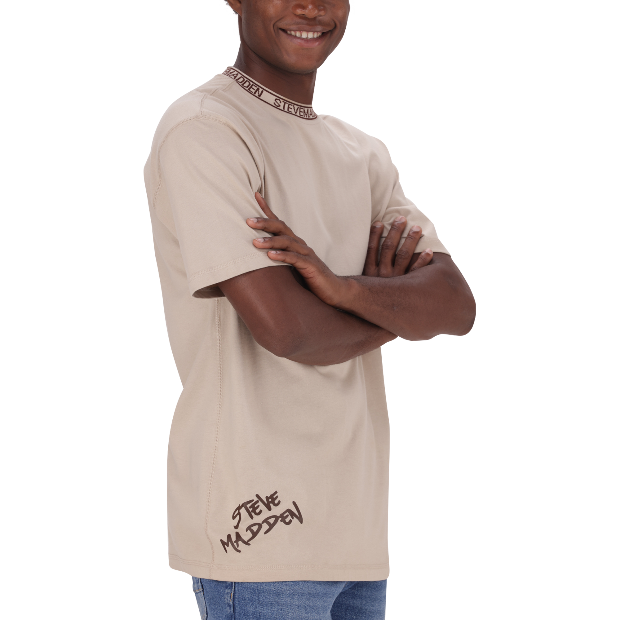 LANDON NEUTRAL LOGO TRIMMED T-SHIRT - view 3