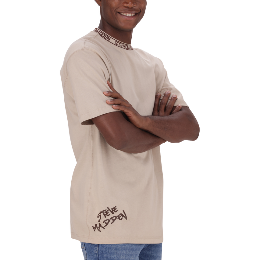LANDON NEUTRAL LOGO TRIMMED T-SHIRT - view 3