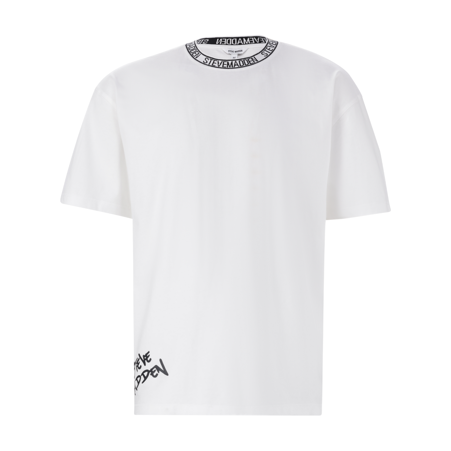 LANDON WHITE LOGO TRIMMED T-SHIRT – Steve Madden South Africa