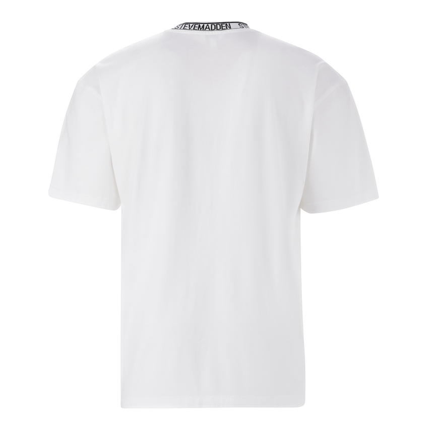 LANDON WHITE LOGO TRIMMED T-SHIRT
