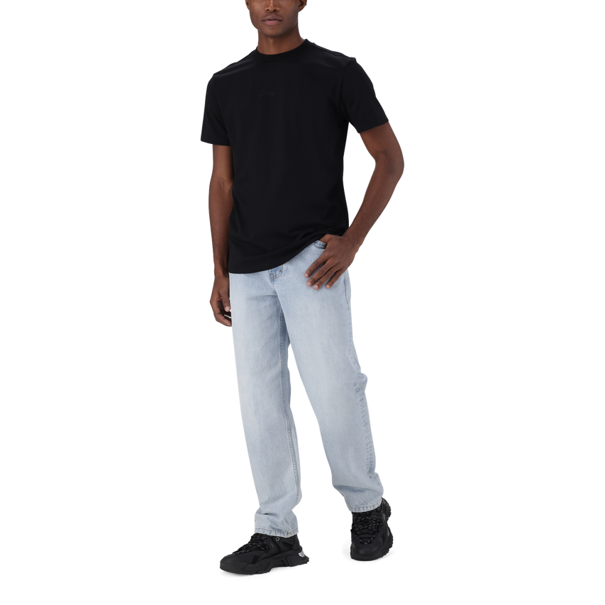 JAX BLACK CREW NECK LOGO T-SHIRT