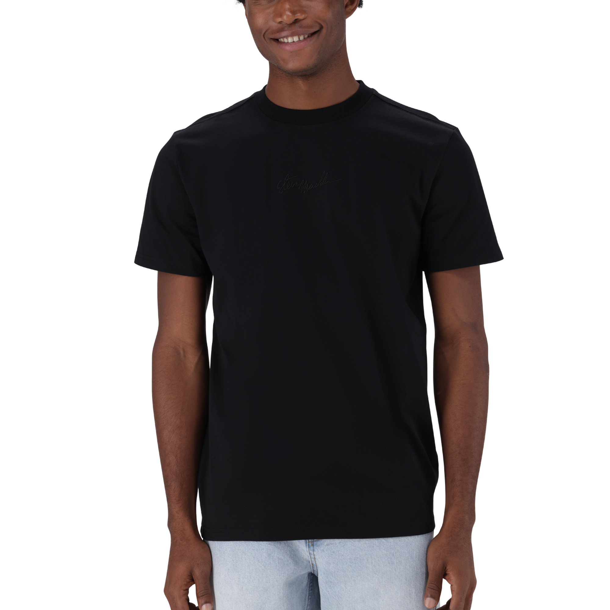 JAX BLACK CREW NECK LOGO T-SHIRT