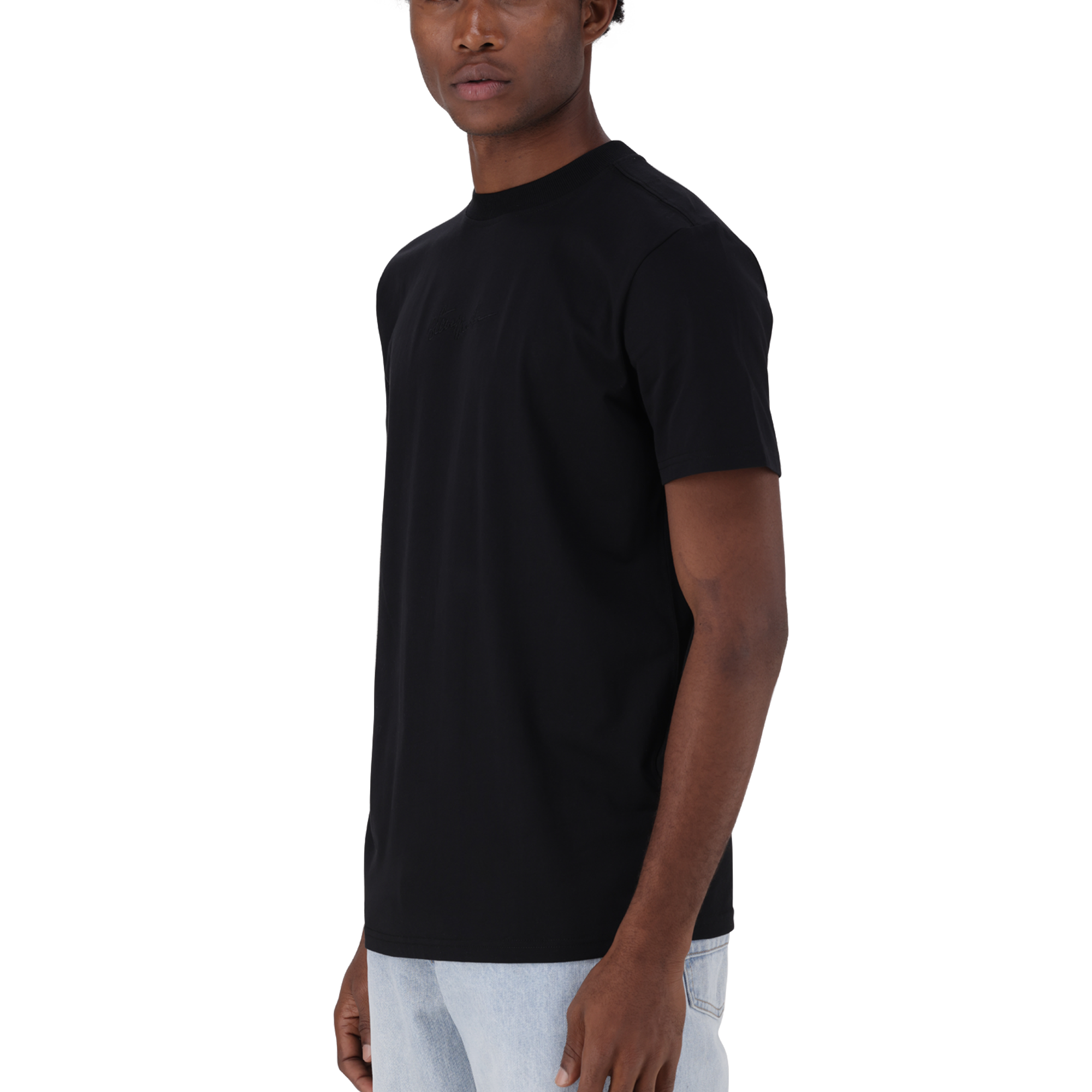 JAX BLACK CREW NECK LOGO T-SHIRT