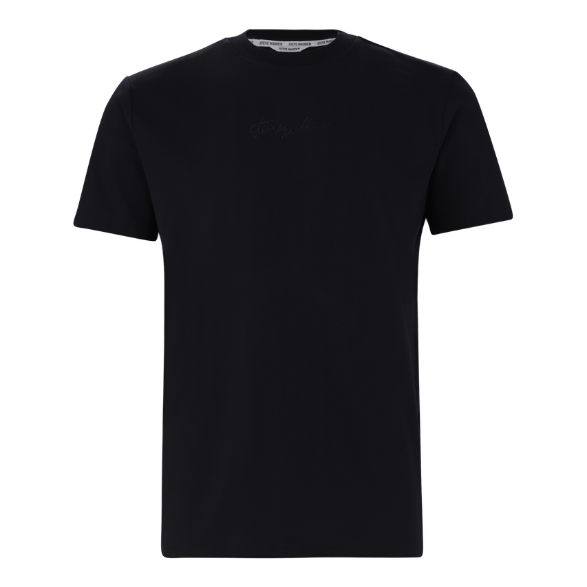 JAX BLACK CREW NECK LOGO T-SHIRT