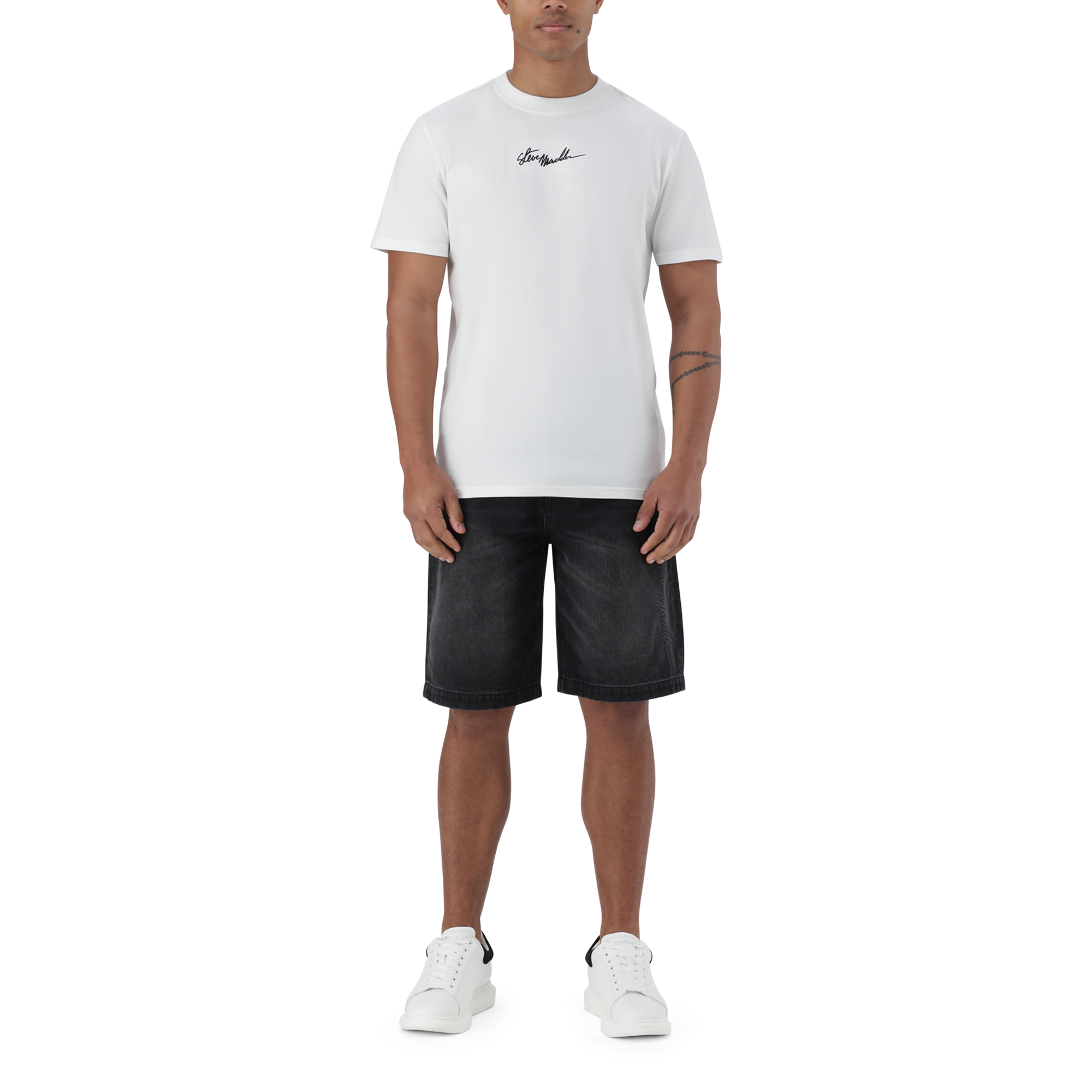 JAX OFF WHITE CREW NECK LOGO T-SHIRT